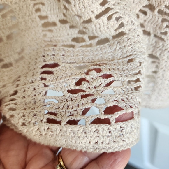 Crochet Lace Short Sleeve Top HANDMADE TSHIRT - Picture 5 of 5